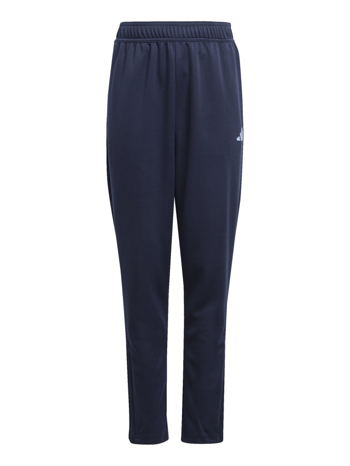 Conjunto deportivo Adidas para Niño compuesto por chaqueta azul claro y pantalón azul marino con rayas blancas.