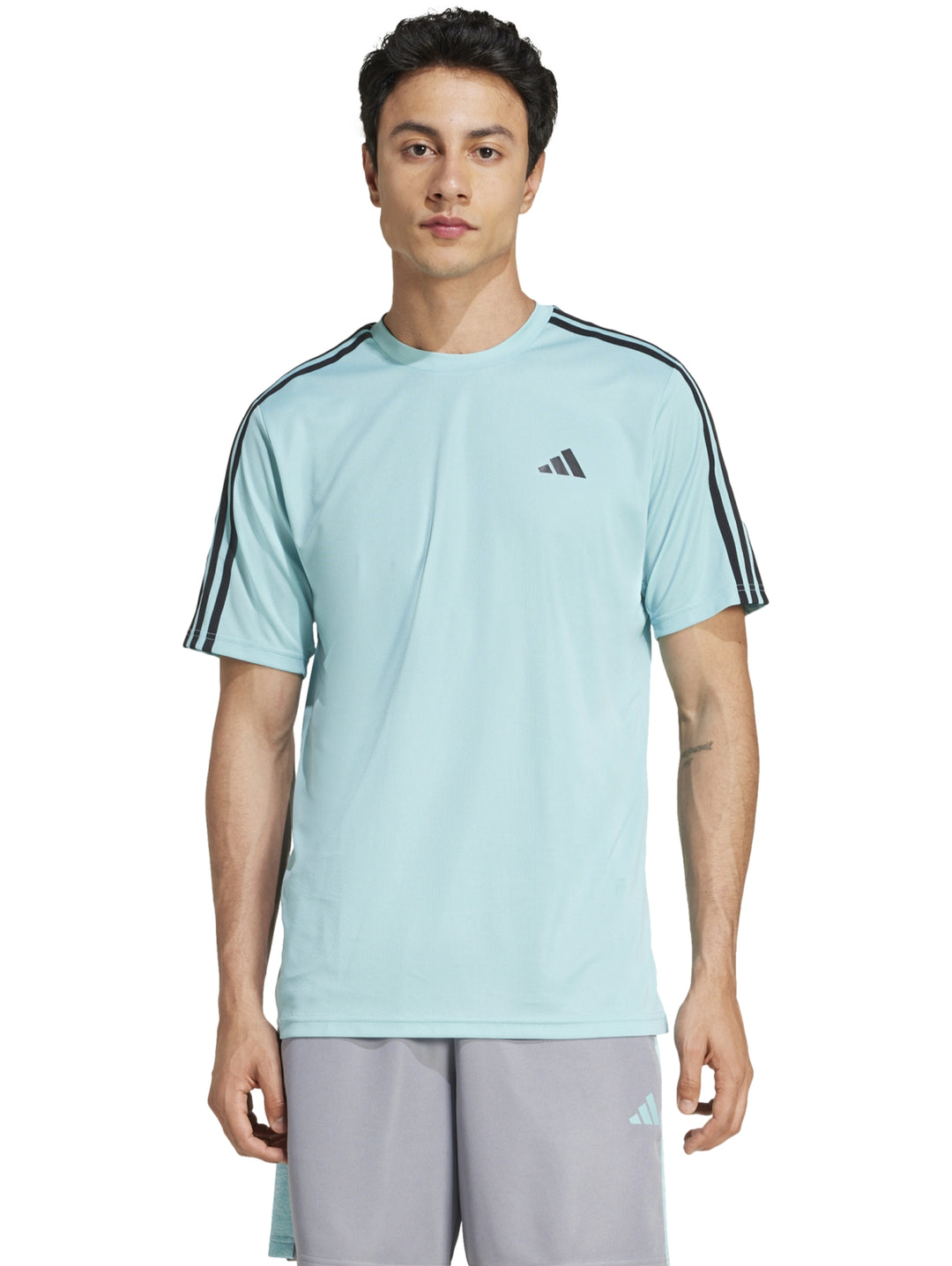 Playera Adidas Train Essentials 3-Stripes Azul para Hombre