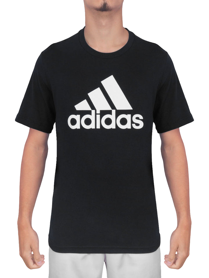 Playera deportiva Adidas de color negro con logotipo blanco en el pecho.