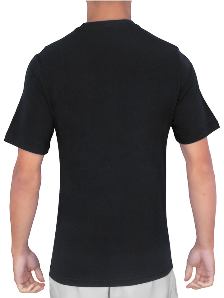 Playera deportiva Adidas de color negro con logotipo blanco en el pecho.