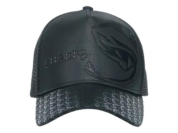 Gorra Cuadra de Piel Bovina Negro para Hombre