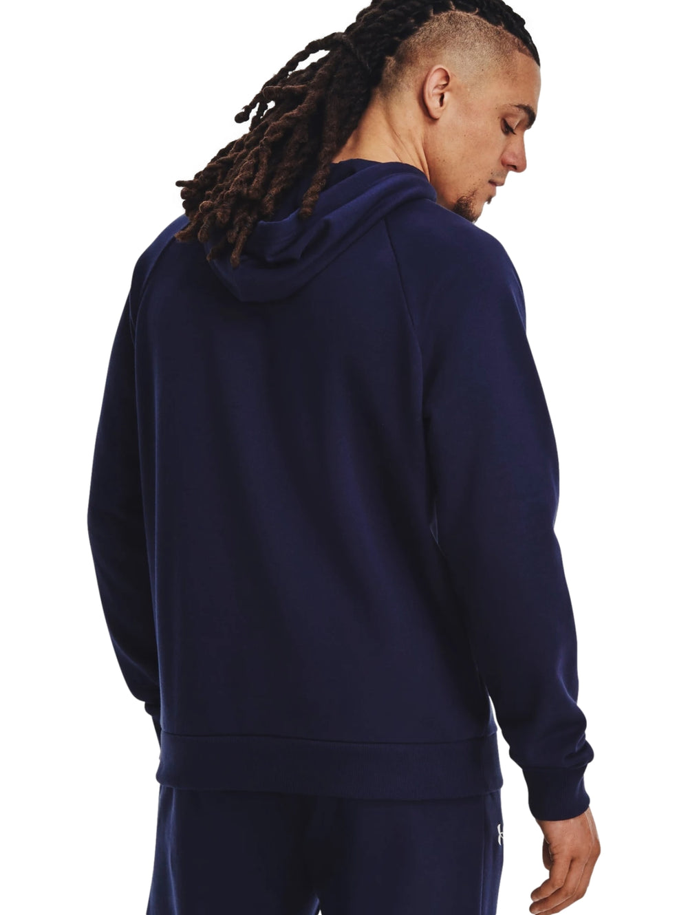 Sudadera con capucha Under Armour color azul marino con logotipo blanco frontal.