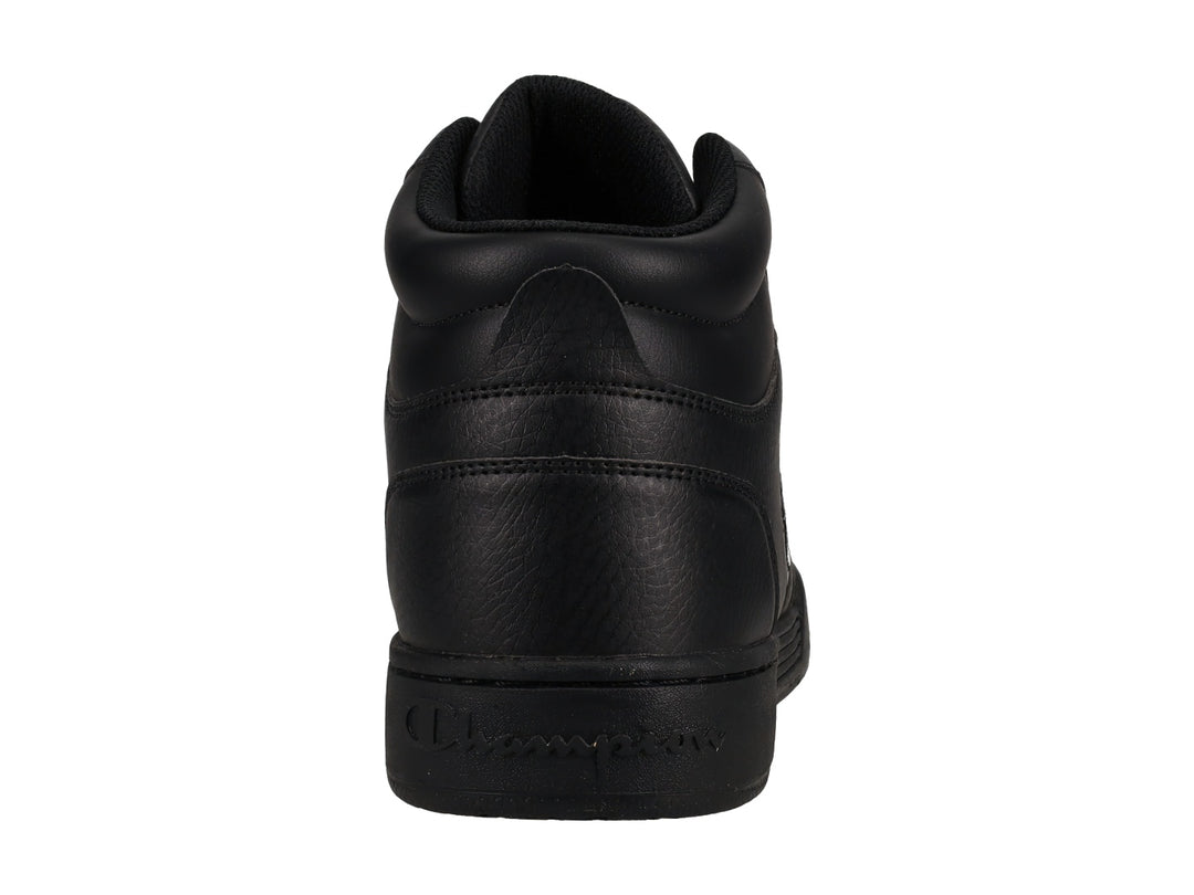 Tenis Champion de bota alta en color negro con logotipo plateado en el costado.