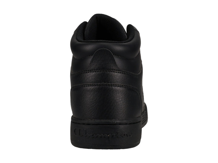 Tenis Champion de bota alta en color negro con logotipo plateado en el costado.
