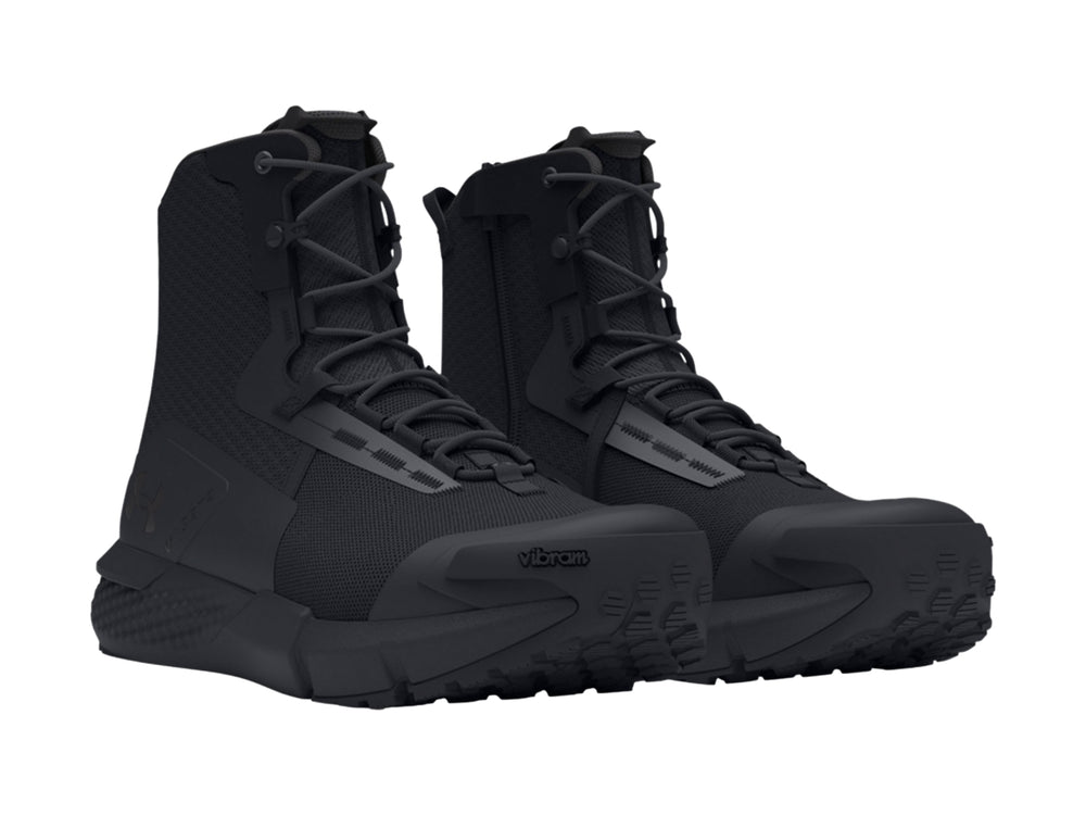 Bota deportiva Under Armour Charged Valsetz de color negro, diseño táctico con caña alta y suela resistente.