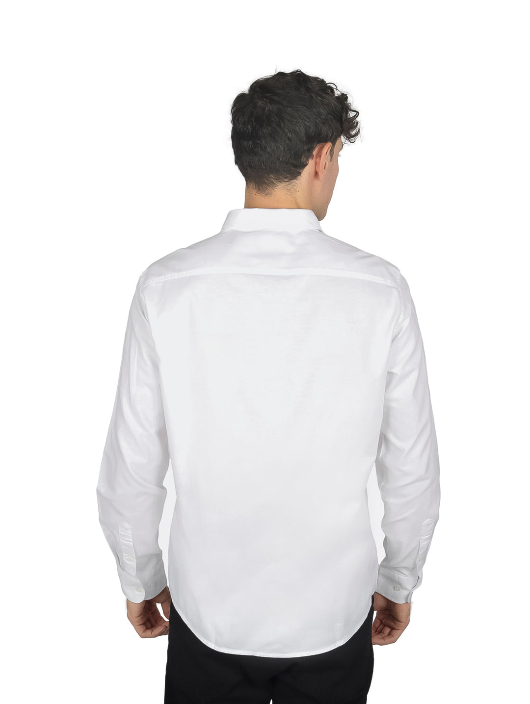 Camisa Perry Ellis Manga Larga Blanca para Hombre