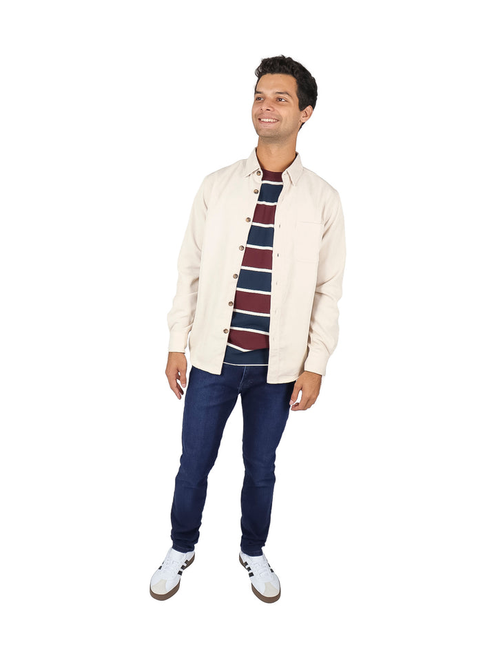 Playera Perry Ellis de Rayas Multicolor para Hombre