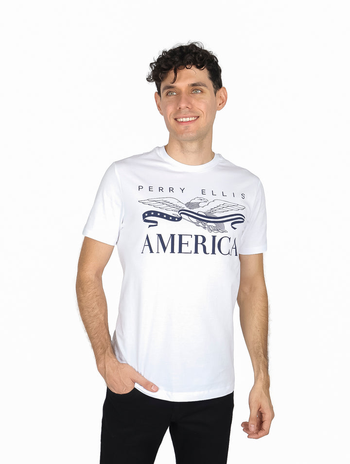 Playera Perry Ellis Blanca para Hombre