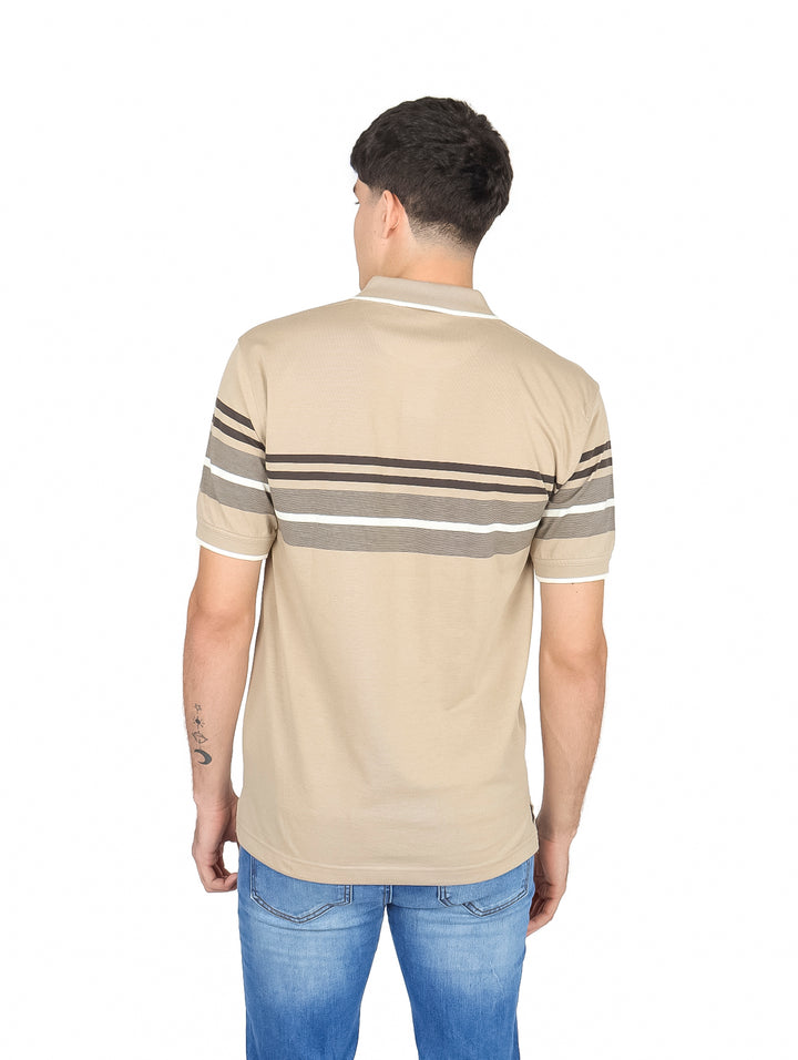 Playera Polo Palm Beach Rayas Color Khaki para Hombre