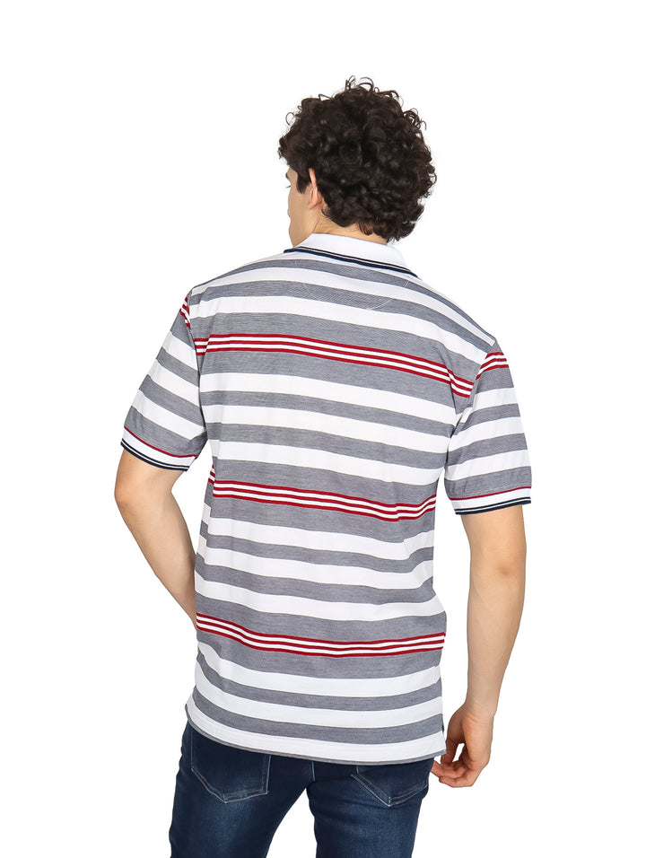 Playera Polo Palm Beach Rayas Blanco para Hombre