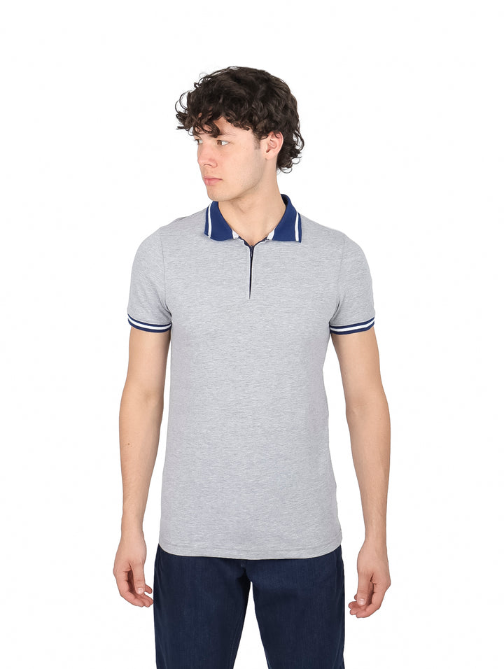 Playera Polo G.American Gris Jaspe para Hombre