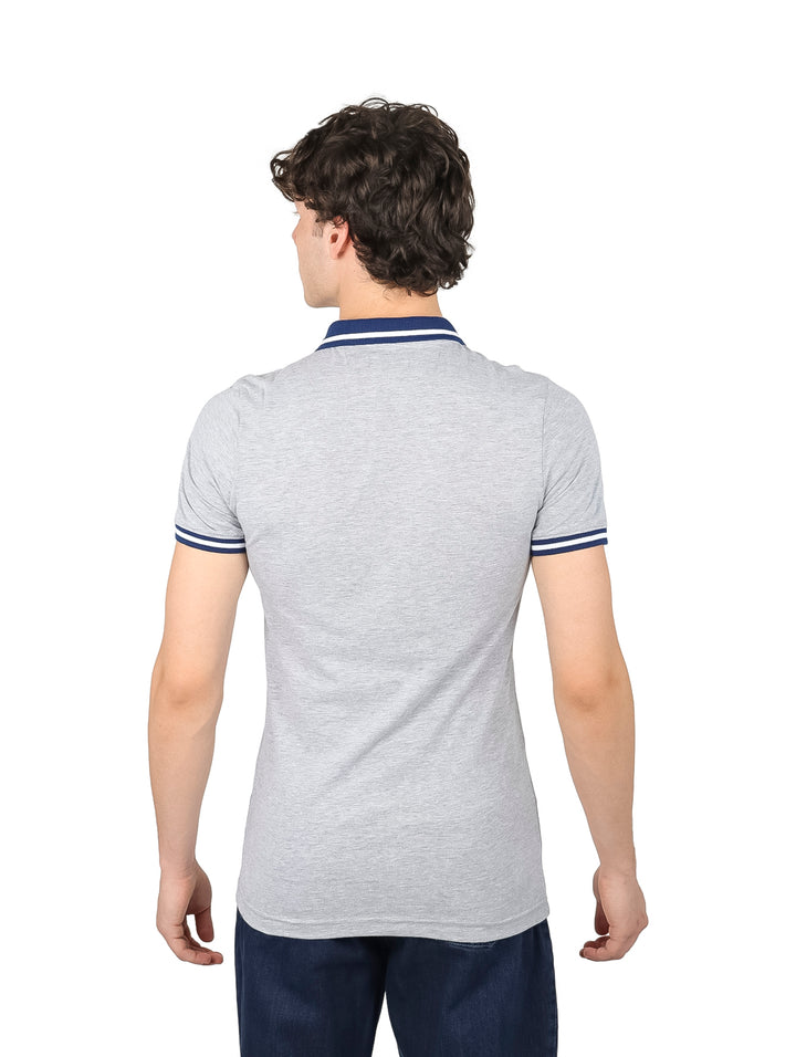 Playera Polo G.American Gris Jaspe para Hombre
