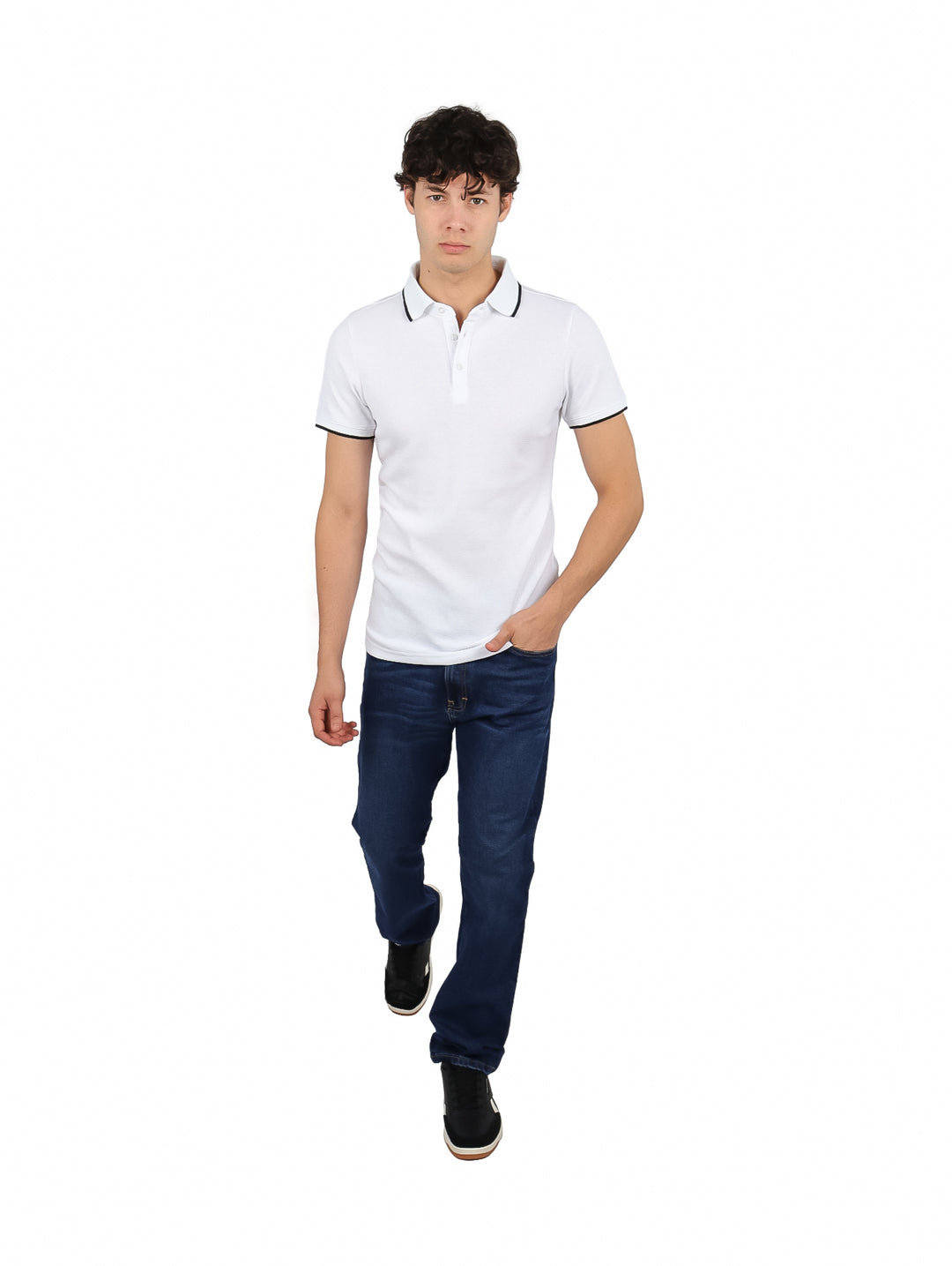 Playera Polo G.AMERICAN Blanco para Hombre