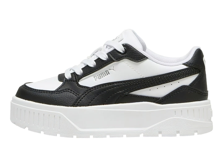 Tenis Puma Carmen II Idol en colores blanco y negro con suela de plataforma blanca.