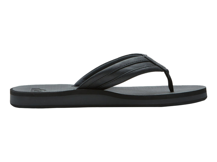 Sandalia de dedo Quiksilver Carver Squish en color negro, vista lateral sobre fondo blanco.