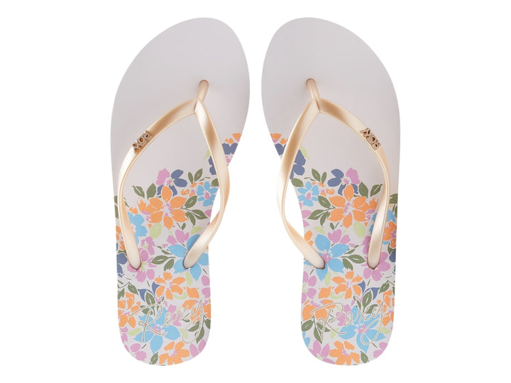 Sandalias Roxy Viva Stamp II Blanco y Turquesa para Mujer