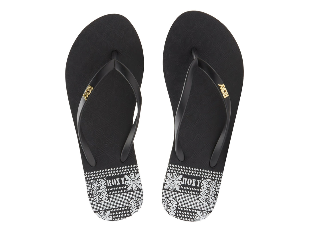 Sandalias Roxy Viva Printed Negro y Blanco para Mujer