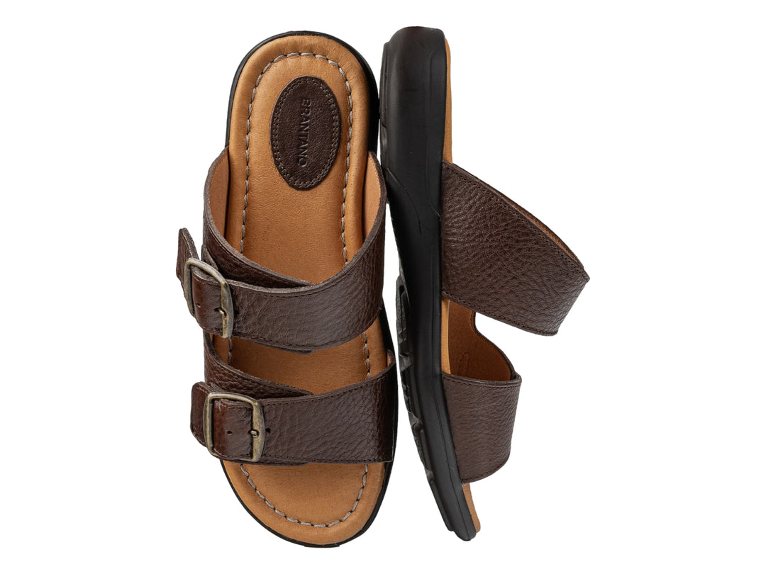 Sandalias Brantano de Piel Vaqueta Color Mahogany