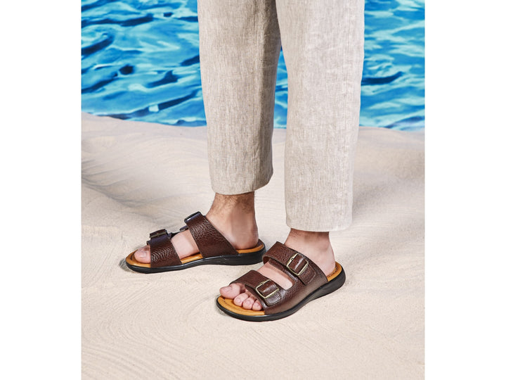 Sandalias Brantano de Piel Vaqueta Color Mahogany