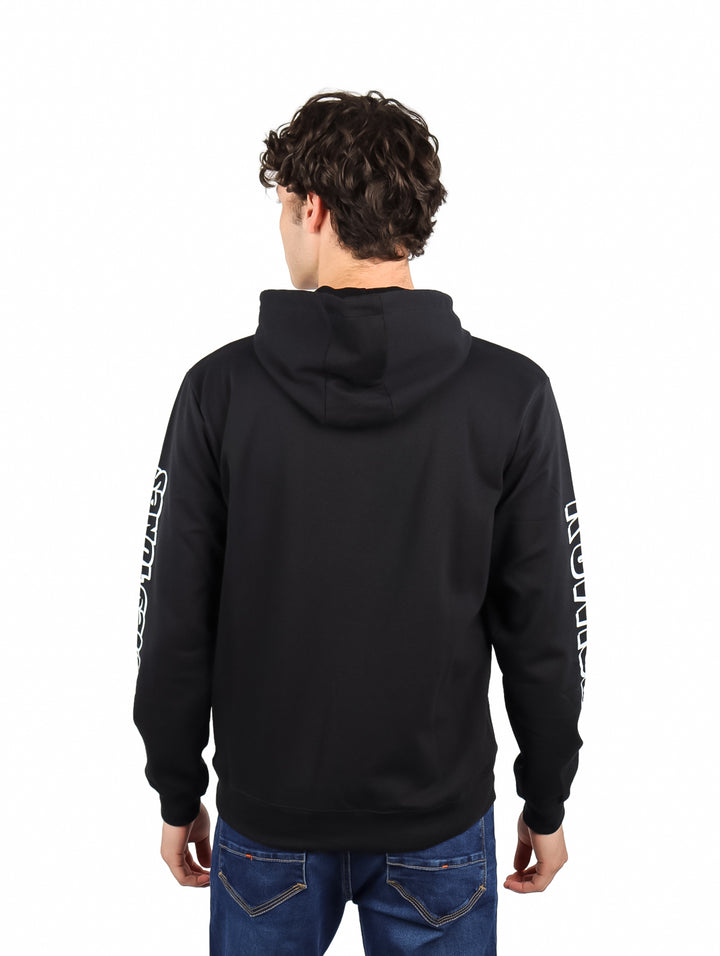 Sudadera negra con capucha y diseño de Looney Tunes en el pecho y manga.