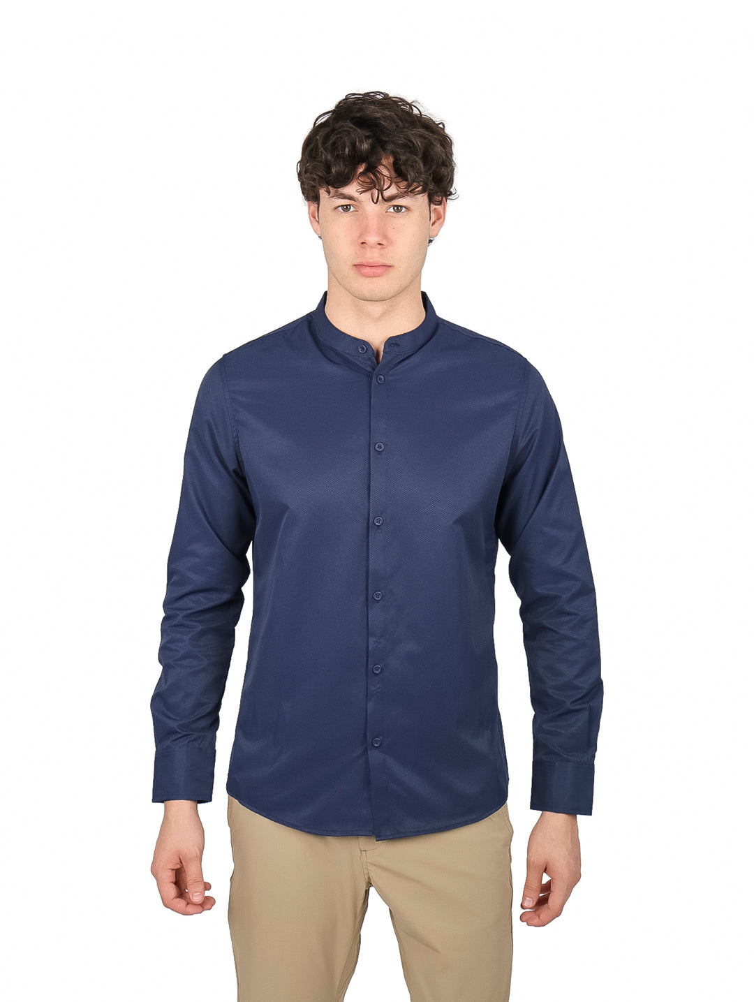 Camisa Henley Manga Larga Authentic Lyon Azul Marino para Hombre