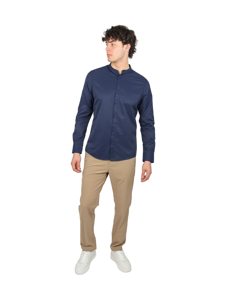 Camisa Henley Manga Larga Authentic Lyon Azul Marino para Hombre