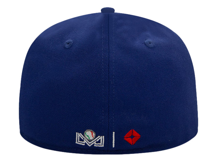 Gorra de béisbol New Era color azul oscuro con logotipo bordado en amarillo en el frente.