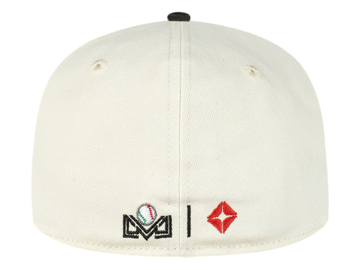 Gorra New Era blanca con visera negra y bordado frontal &