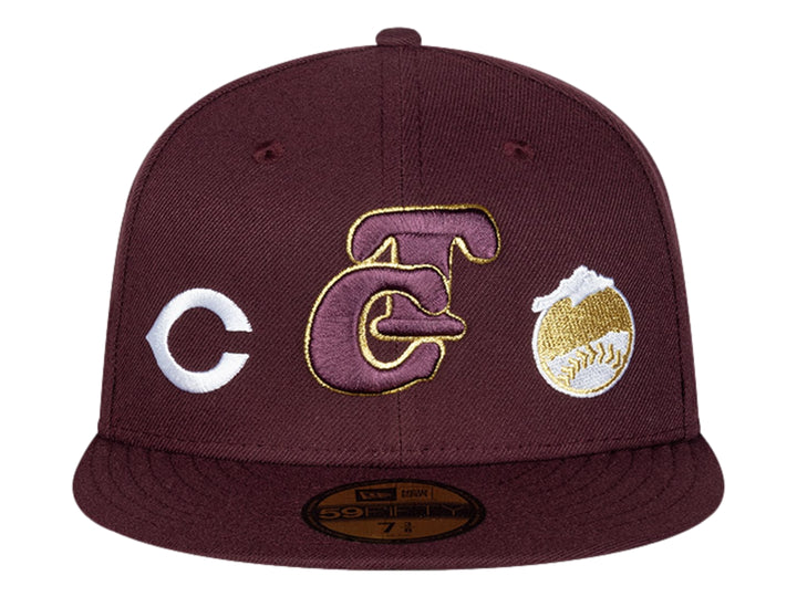Gorra New Era 59Fifty All Logos Morado Oscuro para Hombre