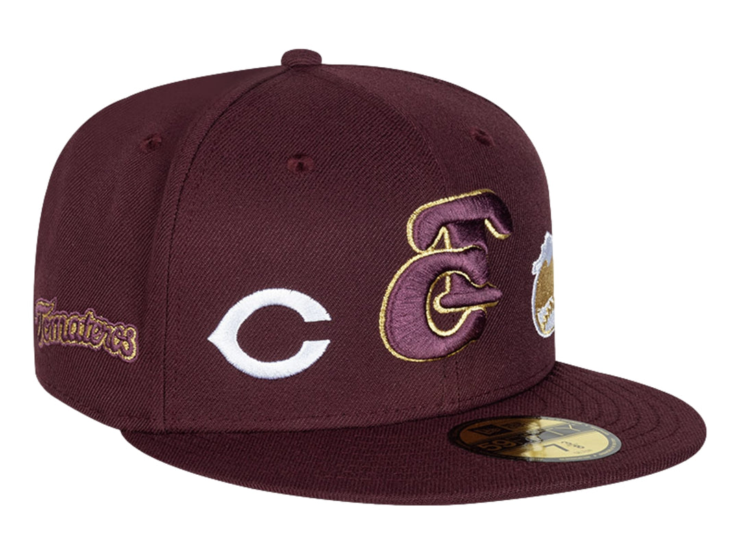 Gorra New Era 59Fifty All Logos Morado Oscuro para Hombre