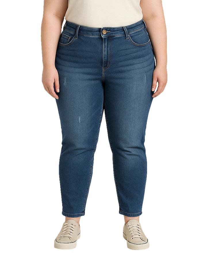 Jeans Eco Jeans Curvy Skinny Azul Doble Stone para Mujer