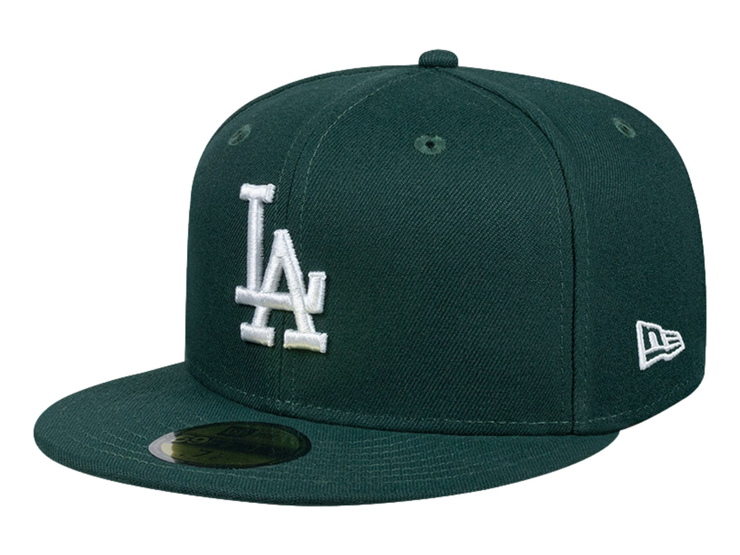 Gorra de béisbol New Era color verde oscuro con logotipo LA bordado en blanco