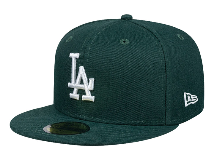 Gorra de béisbol New Era color verde oscuro con logotipo LA bordado en blanco