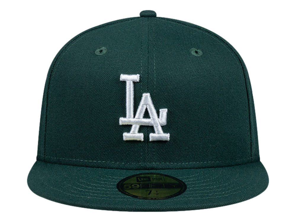 Gorra de béisbol New Era color verde oscuro con logotipo LA bordado en blanco