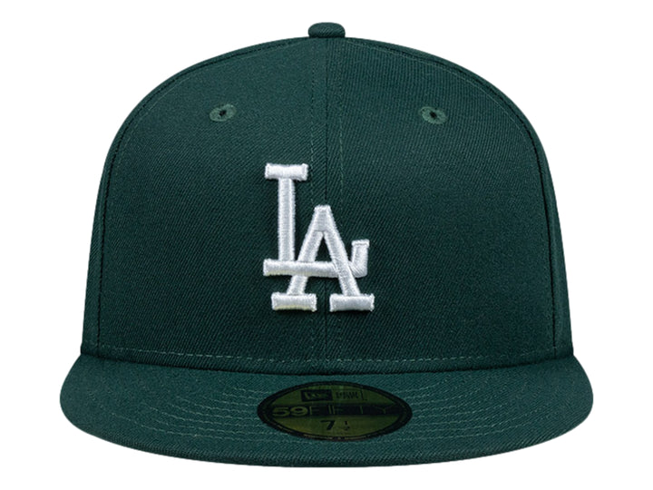 Gorra de béisbol New Era color verde oscuro con logotipo LA bordado en blanco