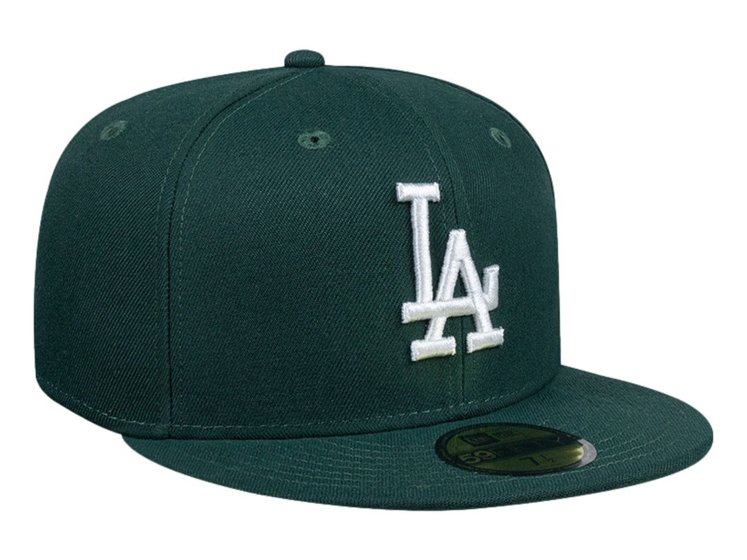 Gorra de béisbol New Era color verde oscuro con logotipo LA bordado en blanco