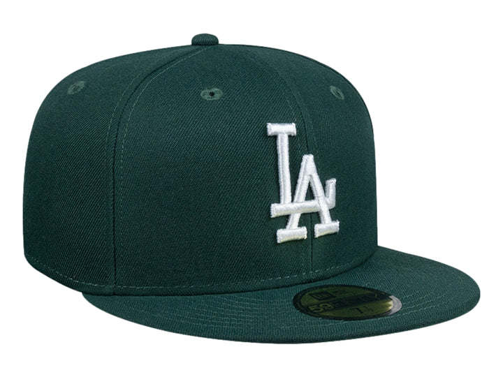 Gorra de béisbol New Era color verde oscuro con logotipo LA bordado en blanco