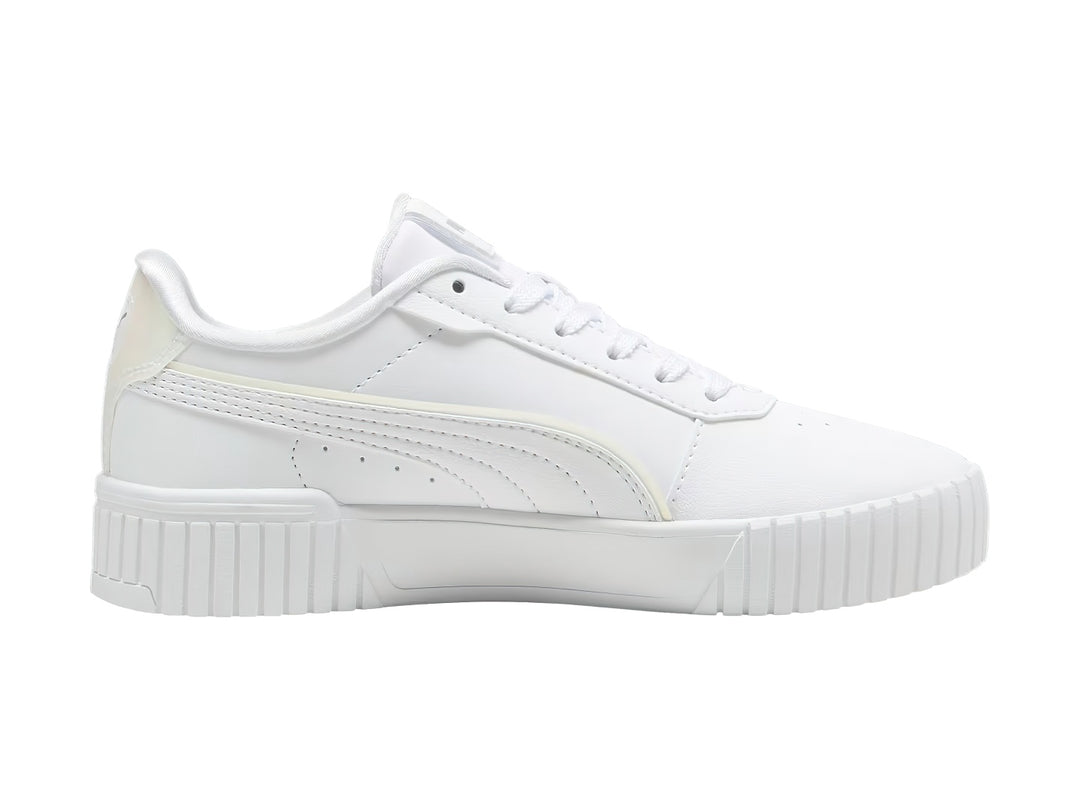 Tenis PUMA Carina 2.0 Holo Blanco y Plata para Niña