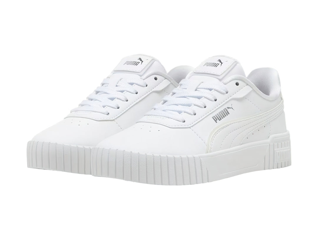 Tenis PUMA Carina 2.0 Holo Blanco y Plata para Niña