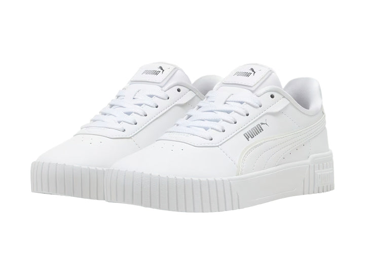 Tenis PUMA Carina 2.0 Holo Blanco y Plata para Niña