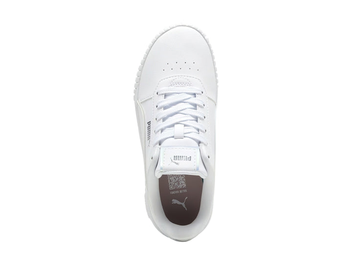 Tenis PUMA Carina 2.0 Holo Blanco y Plata para Niña