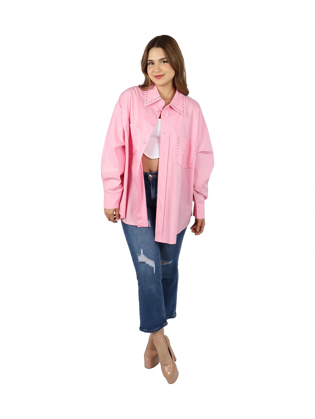 Blusa Camisera HS Rosa para Mujer