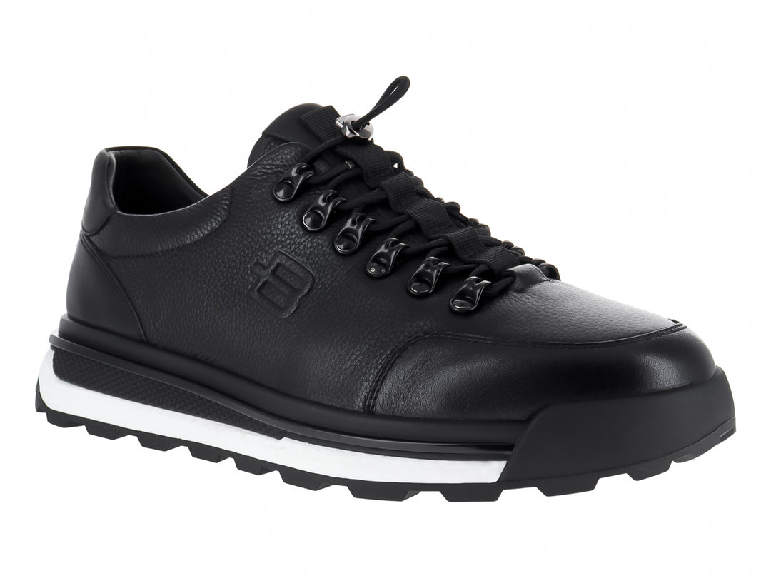 Tenis Buenissimo Negros de Piel para Hombre