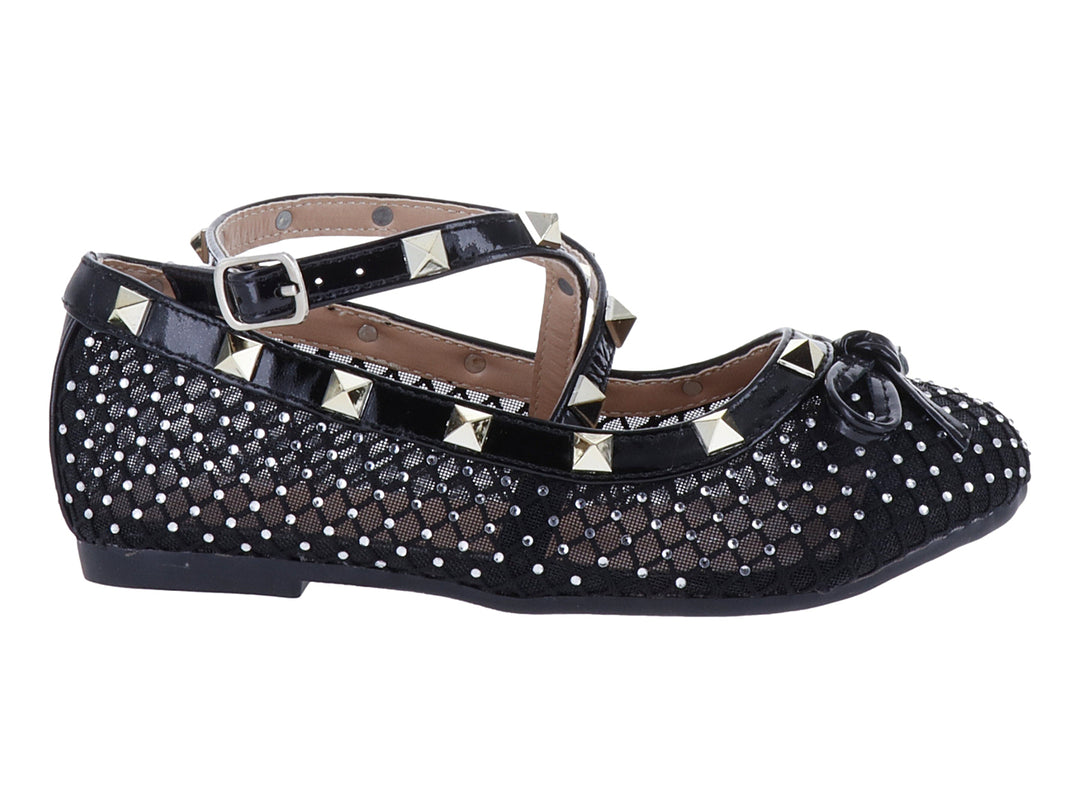 Ballerinas ROZE Negro con Detalles Dorados para Nina