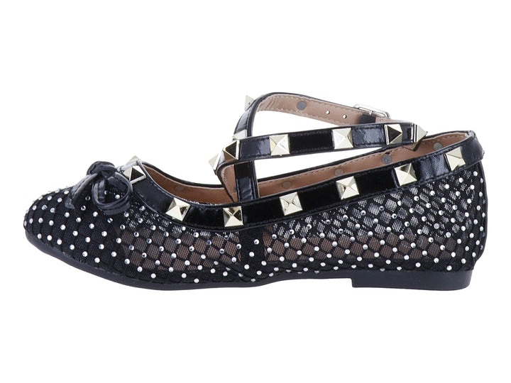 Ballerinas ROZE Negro con Detalles Dorados para Nina