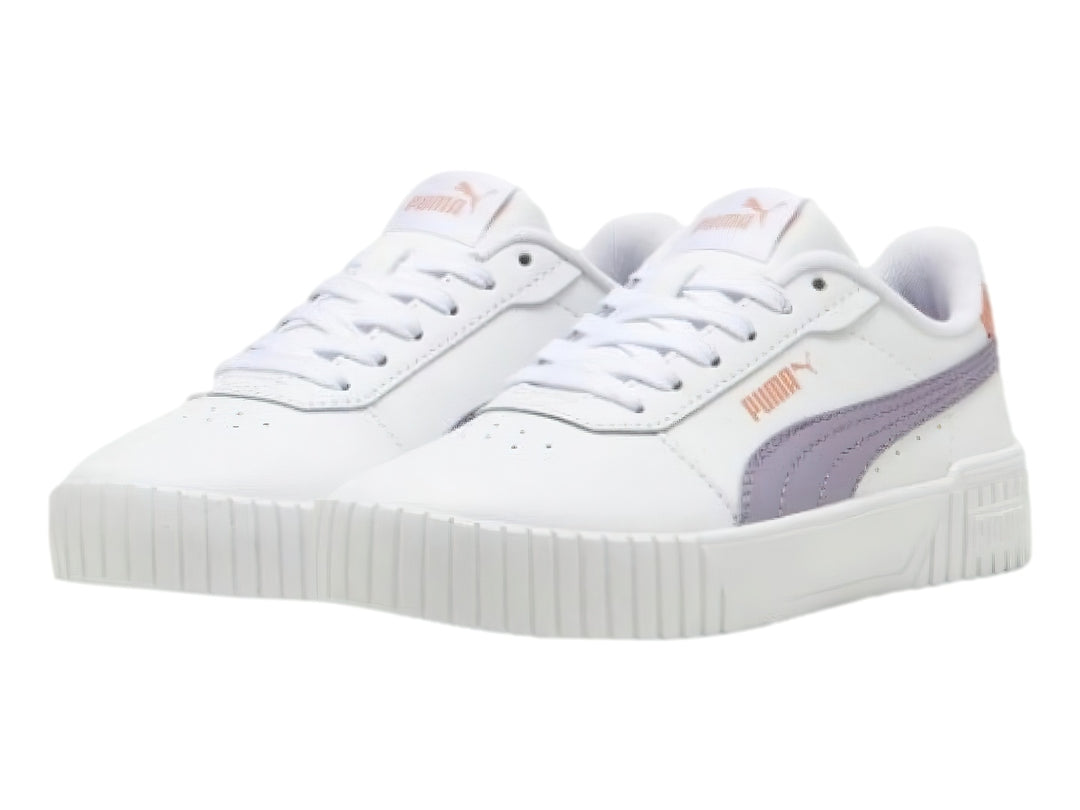 Tenis PUMA Carina 2.0 Blanco y Morado para Niña