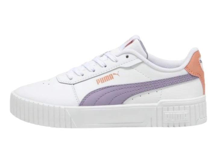 Tenis PUMA Carina 2.0 Blanco y Morado para Niña