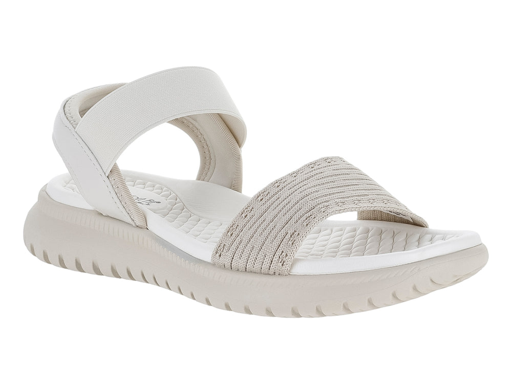 Sandalia beige Comfort Fit con suela gruesa y correas de tela.