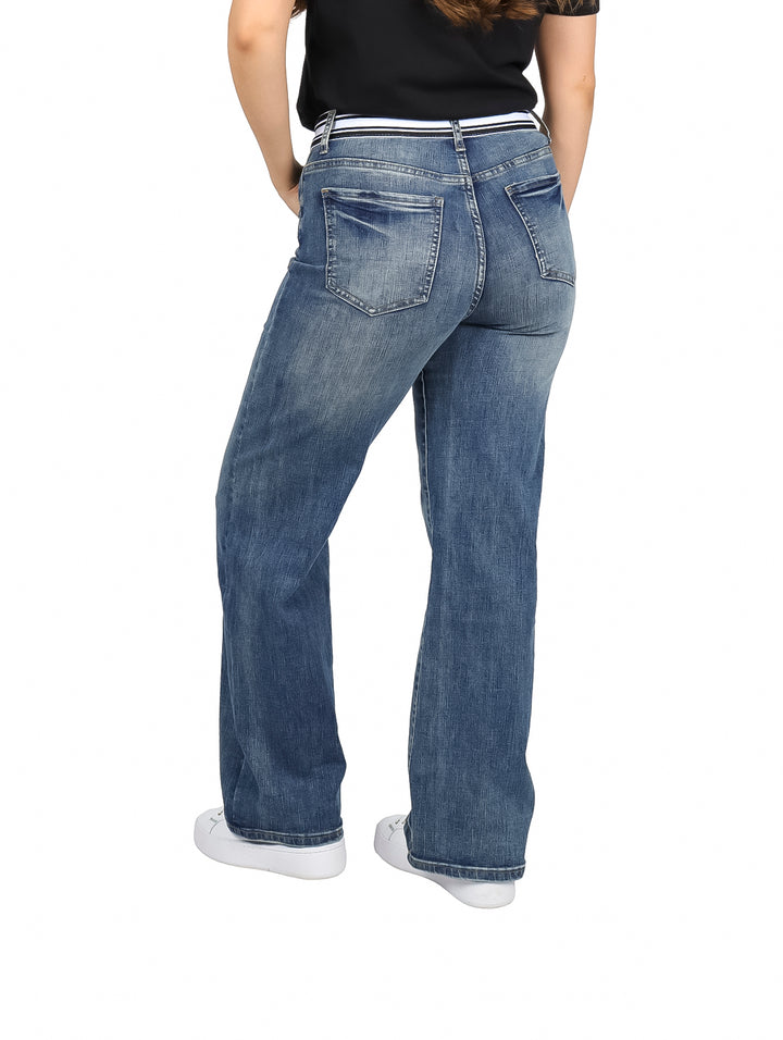 Jeans Michelle Ferrar Wide Leg Color Stone para Mujer