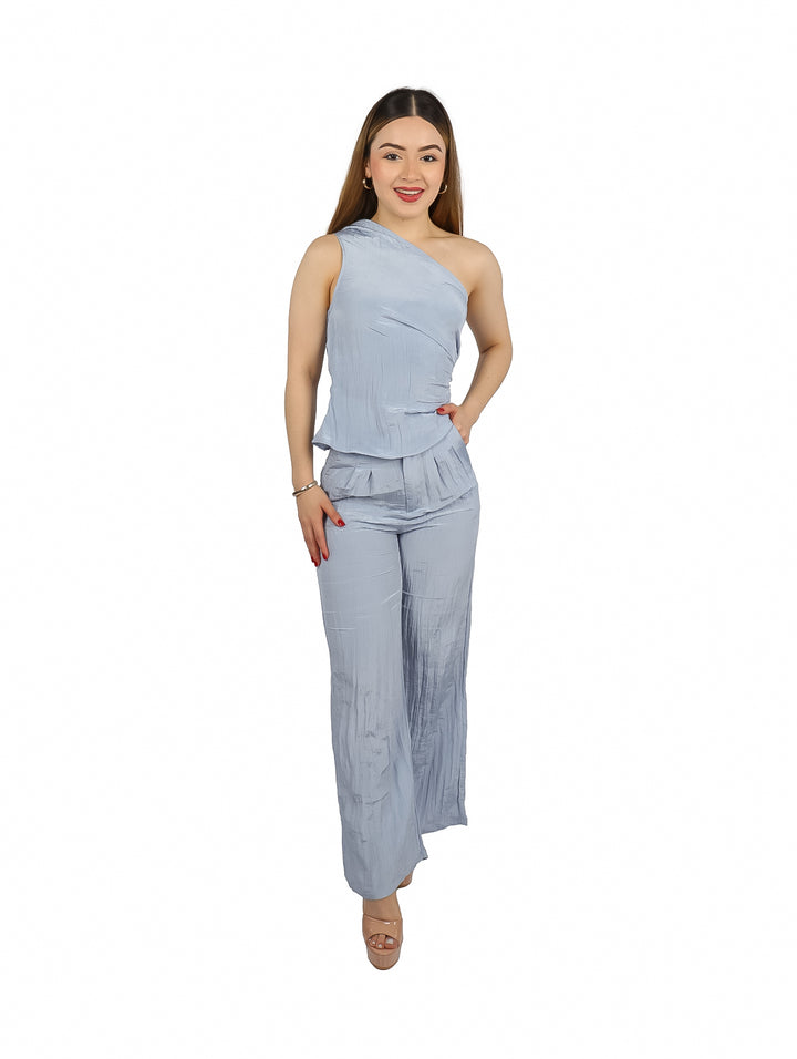 Blusa Asimétrica ATOK Color Azul Claro para Mujer